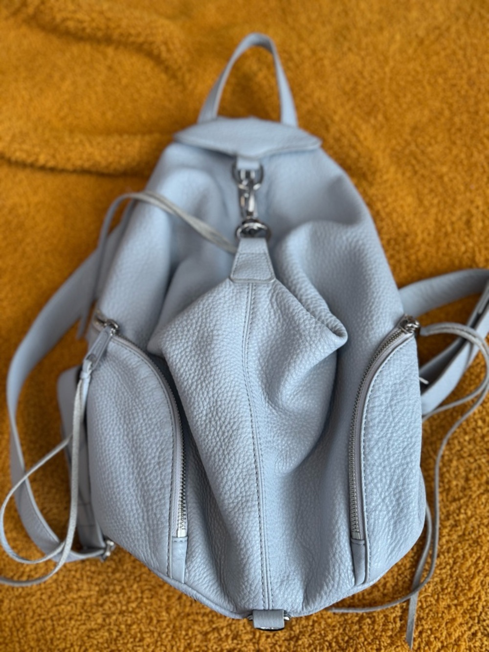 Rebecca Minkoff Light Blue Pebbled Leather Backpack